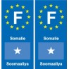 F Europe Somalie Somalia autocollant plaque