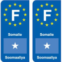 F Europe Somalie Somalia autocollant plaque