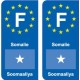 F Europe Somalie Somalia autocollant plaque