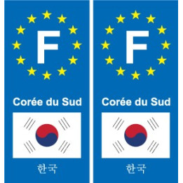 F Europe Corée du Sud South Korea  autocollant plaque
