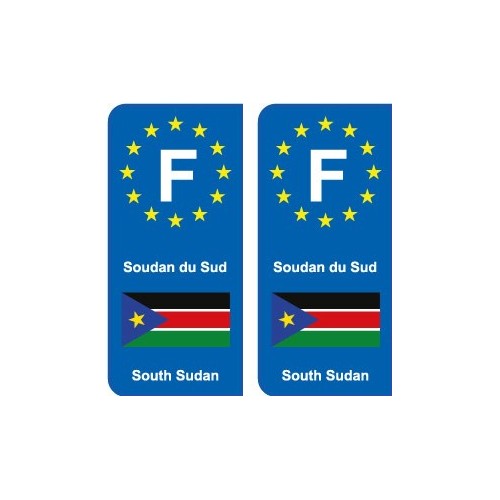 F Europe Soudan du Sud South Sudan 2 autocollant plaque