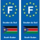 F Europe Soudan du Sud South Sudan 2 autocollant plaque