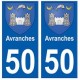 50 Avranches blason autocollant plaque stickers ville