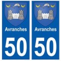 50 Avranches coat of arms sticker plate stickers city