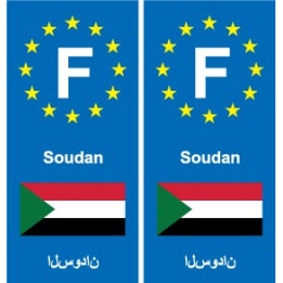 F Europe Soudan Sudan autocollant plaque