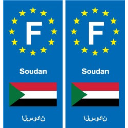 F Europe Soudan Sudan autocollant plaque
