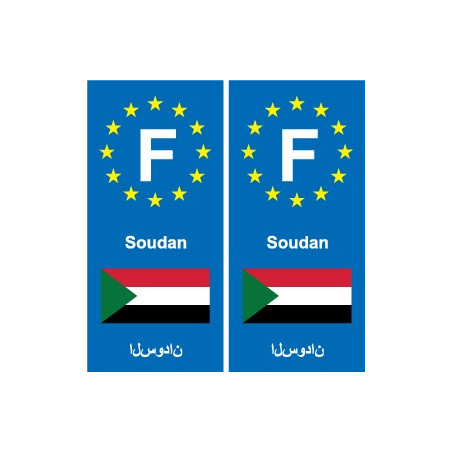 F Europe Soudan Sudan autocollant plaque