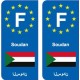 F Europe Soudan Sudan autocollant plaque