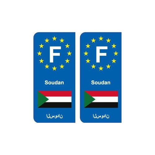 F Europe Soudan Sudan autocollant plaque