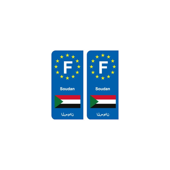 F Europe Soudan Sudan autocollant plaque