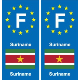 F Europe Suriname autocollant plaque