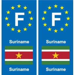 F Europe Suriname autocollant plaque