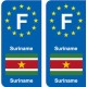 F Europe Suriname autocollant plaque