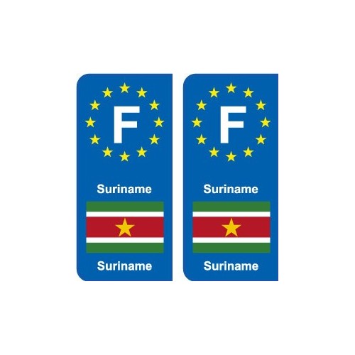 F Europe Suriname autocollant plaque