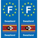 F Europe Swaziland autocollant plaque