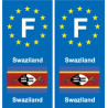 F Europe Swaziland autocollant plaque