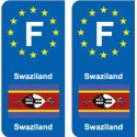 F Europe Swaziland autocollant plaque