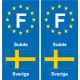F Europe Suède Sweden autocollant plaque