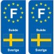 F Europe Suède Sweden autocollant plaque