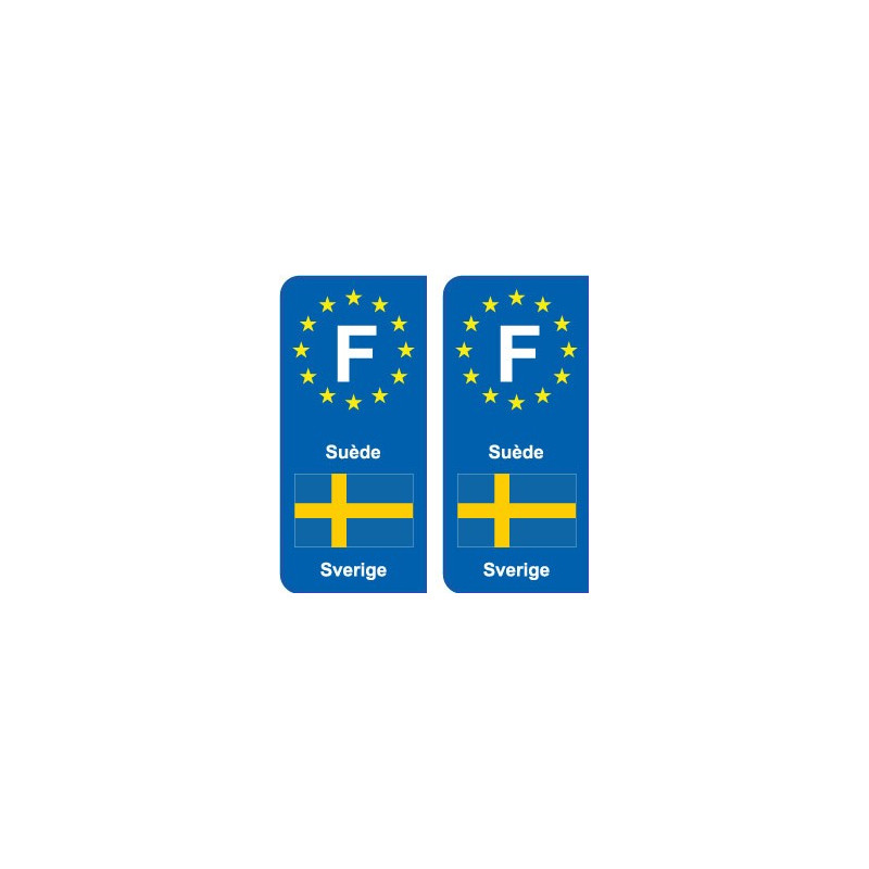 F Europe Suède Sweden autocollant plaque