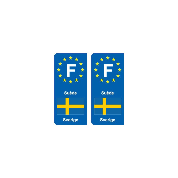 F Europe Suède Sweden autocollant plaque
