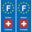 F Europe Suisse Switzerland autocollant plaque