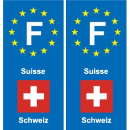 F Europe Suisse Switzerland autocollant plaque