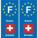 F Europe Suisse Switzerland autocollant plaque
