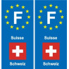 F Europe Suisse Switzerland autocollant plaque