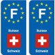 F Europe Suisse Switzerland autocollant plaque