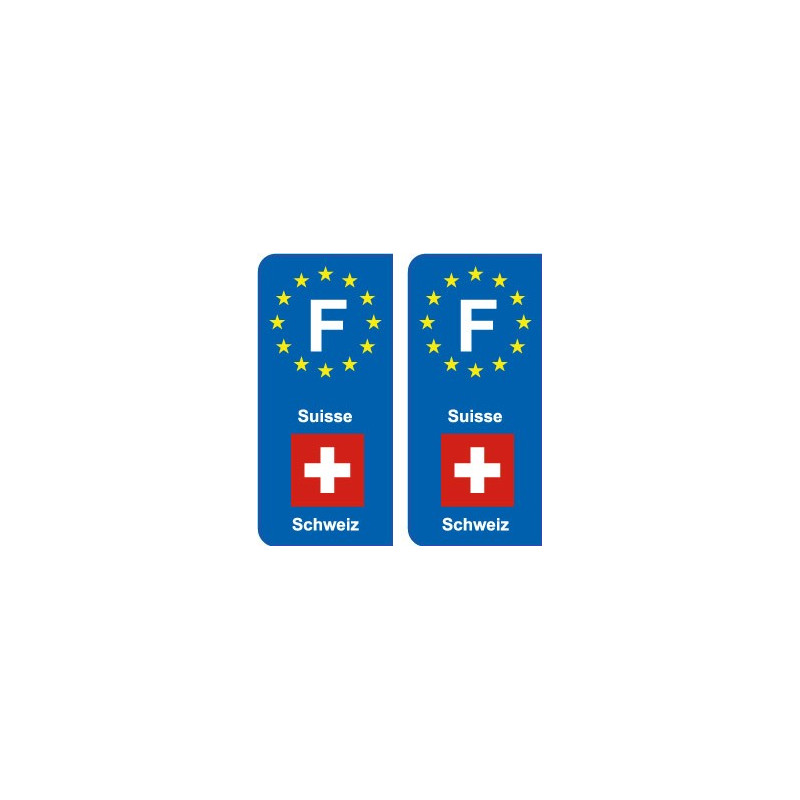 F Europe Suisse Switzerland autocollant plaque