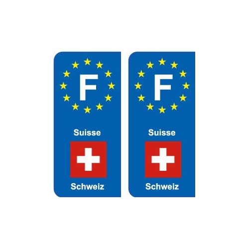 F Europe Suisse Switzerland autocollant plaque