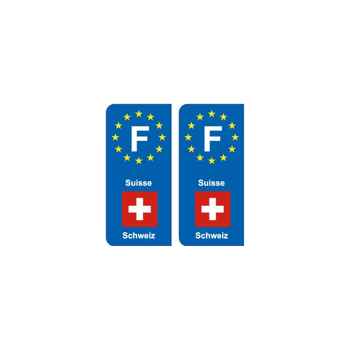 F Europe Suisse Switzerland autocollant plaque