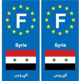 F Europe Syrie Syria autocollant plaque