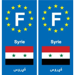 F Europe Syrie Syria autocollant plaque