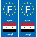 F Europe Syrie Syria autocollant plaque