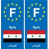 F Europe Syrie Syria autocollant plaque