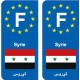 F Europe Syrie Syria autocollant plaque