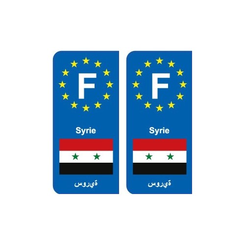 F Europe Syrie Syria autocollant plaque