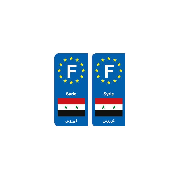 F Europe Syrie Syria autocollant plaque