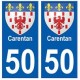50 Carentan blason autocollant plaque stickers ville