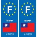 F Europe Taiwan autocollant plaque