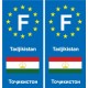 F Europe Tadjikistan autocollant plaque