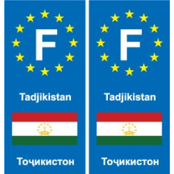 F Europe Tadjikistan autocollant plaque