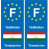 F Europe Tadjikistan autocollant plaque