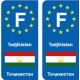 F Europe Tadjikistan autocollant plaque