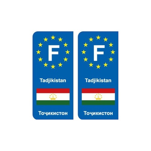 F Europe Tadjikistan autocollant plaque