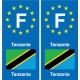 F Europe Tanzanie Tanzania autocollant plaque