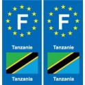F Europe Tanzanie Tanzania autocollant plaque