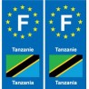 F Europe Tanzanie Tanzania autocollant plaque